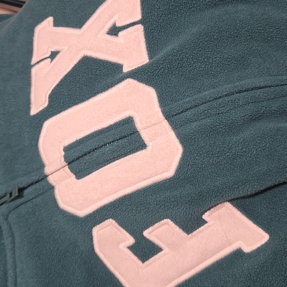Vntg Sz M-L (1) FOX Womens Zip Up Fleece Winter Cold Weather Hooded Sweatshirt - Picture 5 of 10